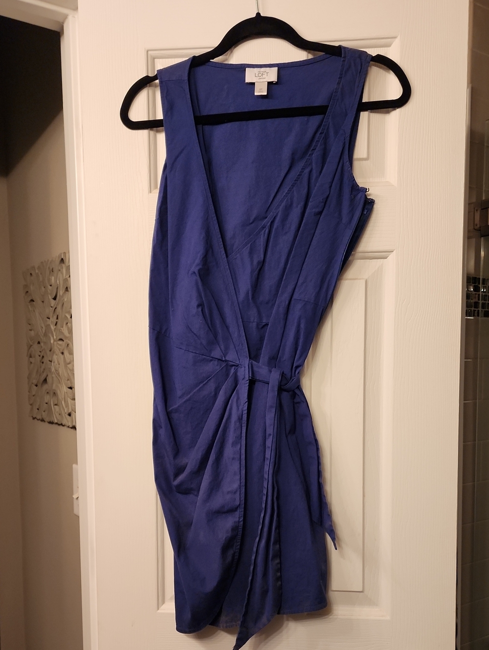 LOFT Sleeveless Wrap Dress in Cobalt Blue